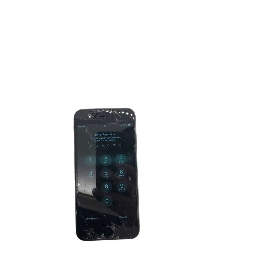 Apple iPhone S Model A1633 Locked, No Sim, Cracked Screen, Powers On